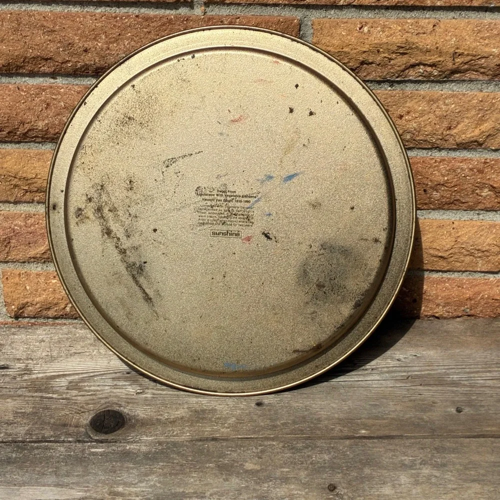Vintage Sunshine Biscuits Tin Tray Van Gogh Landscape Vegetable Gardens 13.5